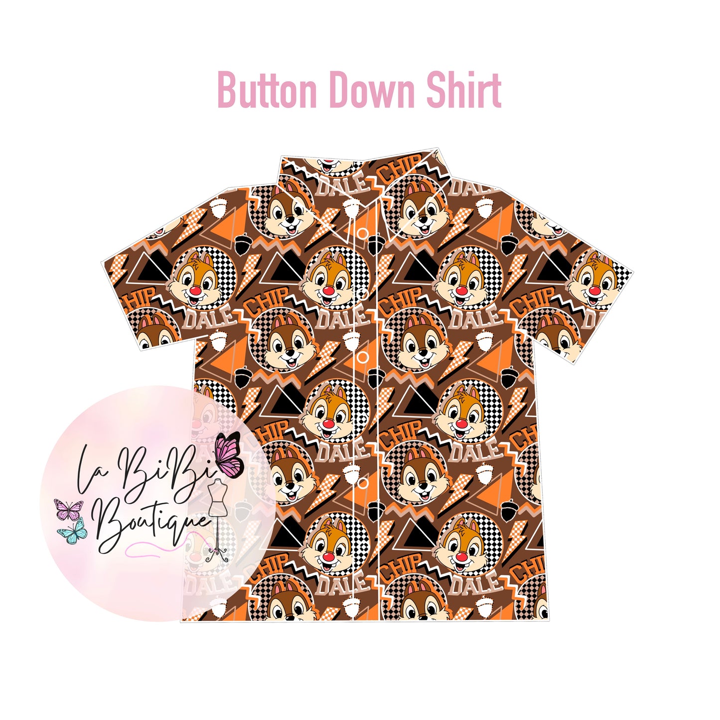 Retro Chipmunks - Button Down