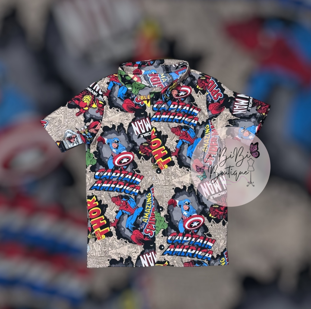 Comic Book Super Heroes - Button Down