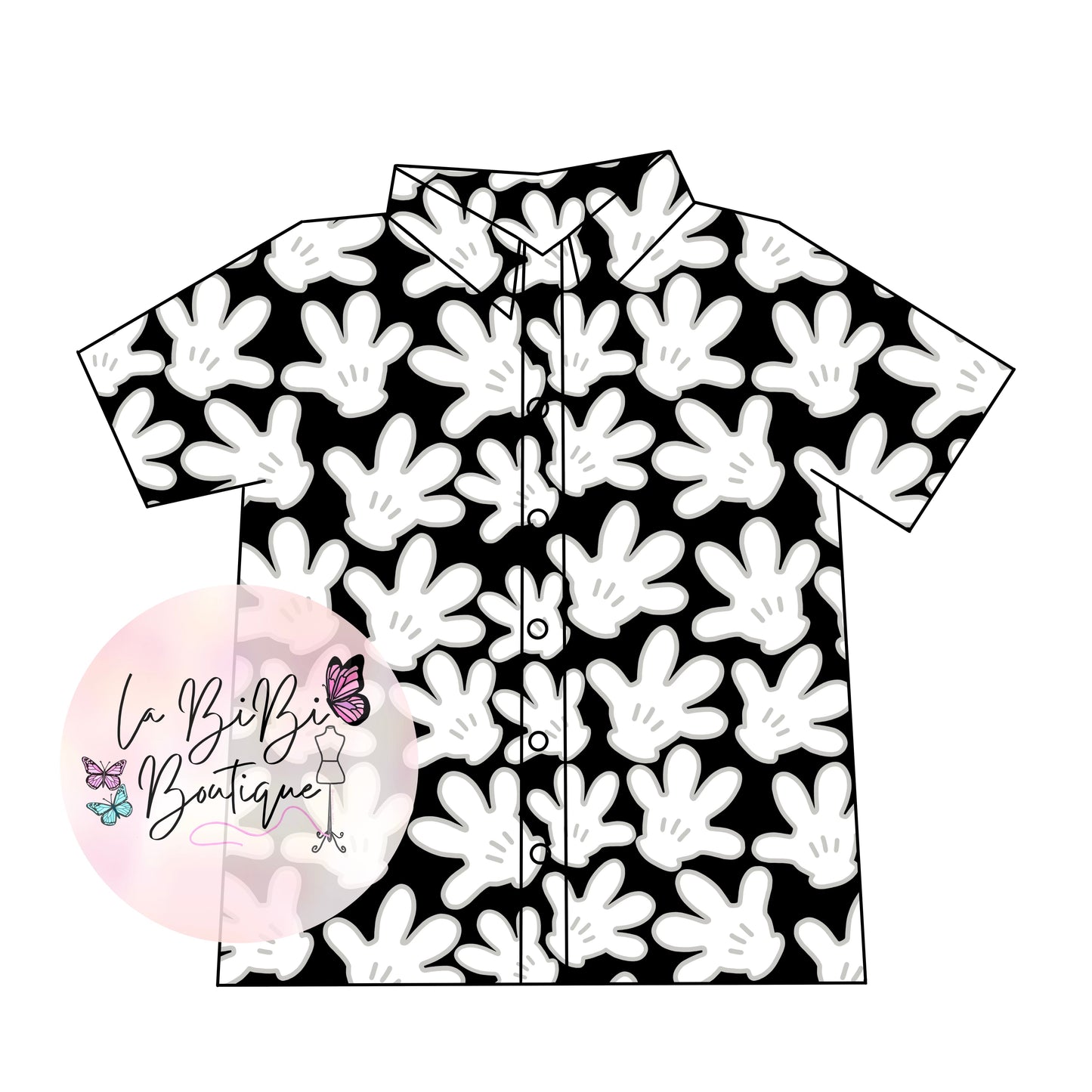 Mouse Glove Hands - Button Down