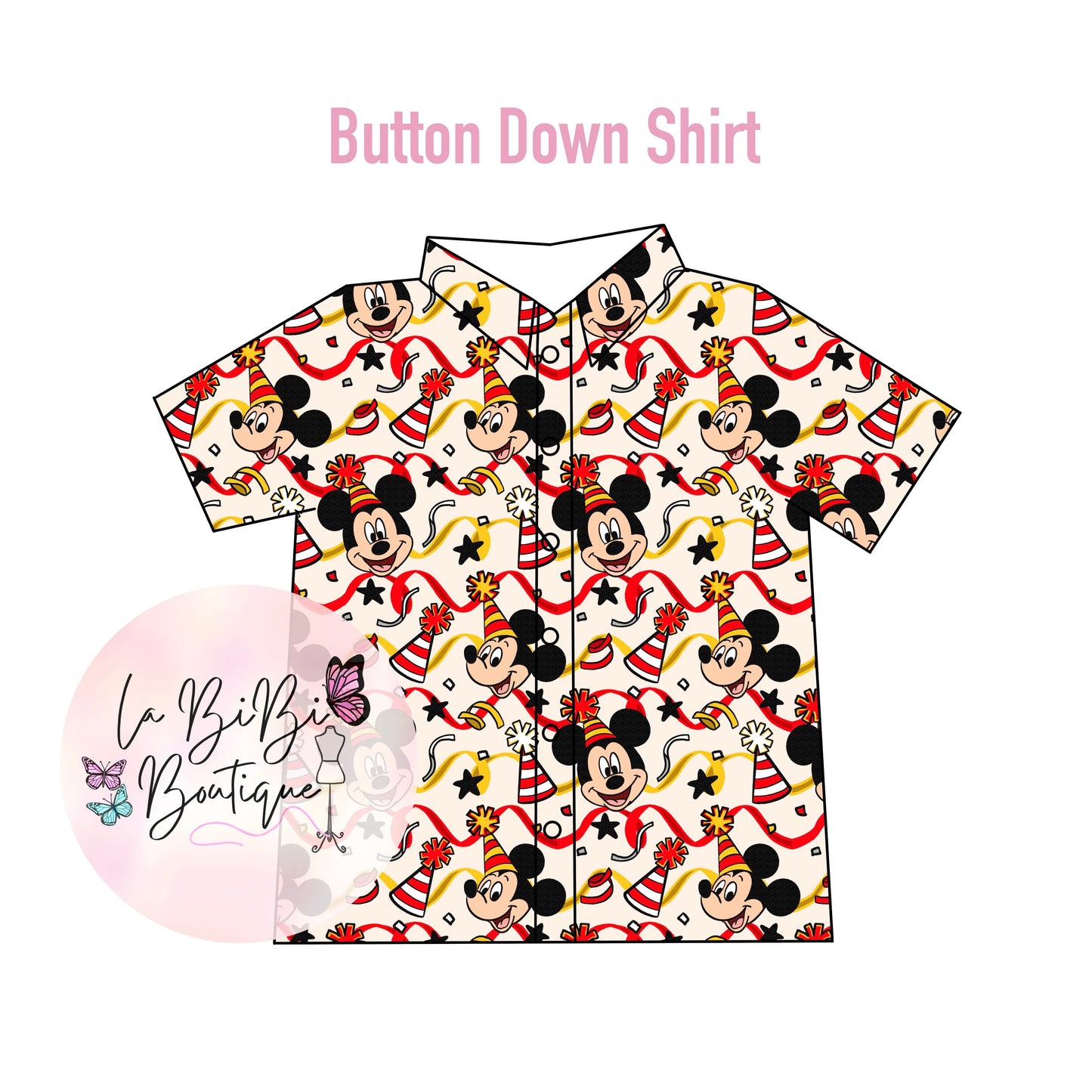 Birthday Mouse - Button Down