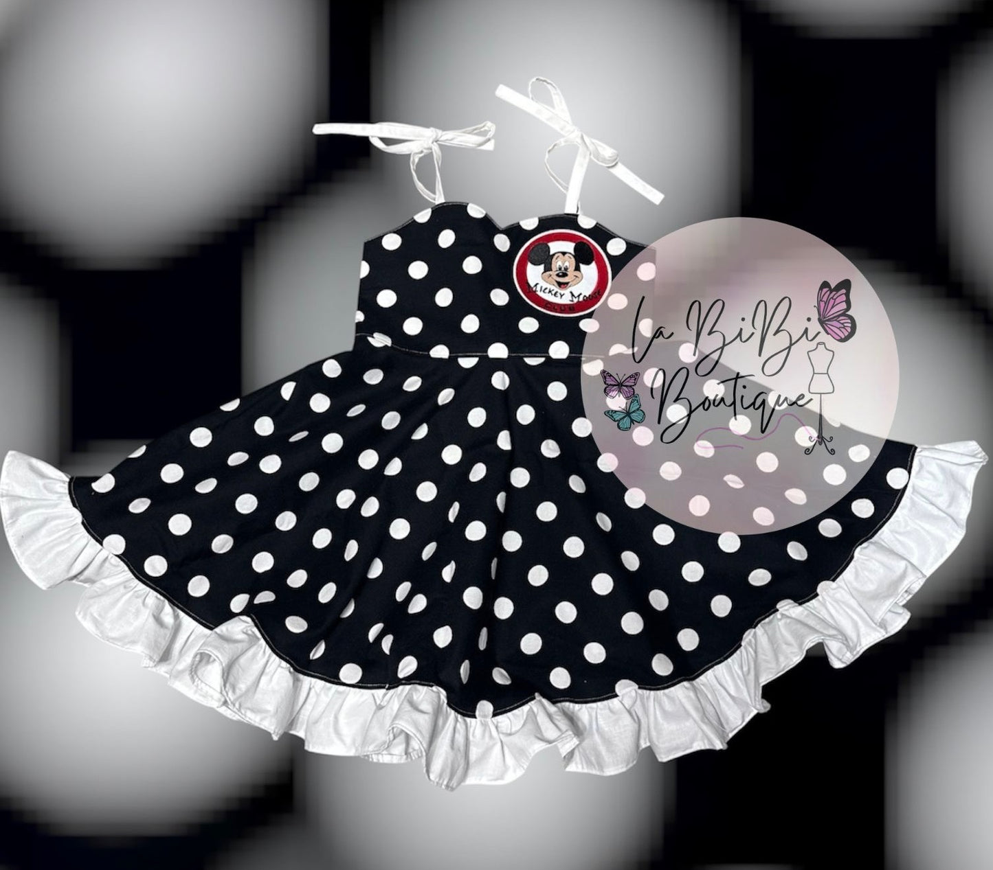 Mouse Club - Black & White Polkadots