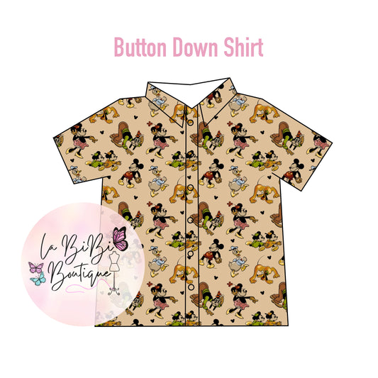 Vintage Mouse & Friends - Button Down
