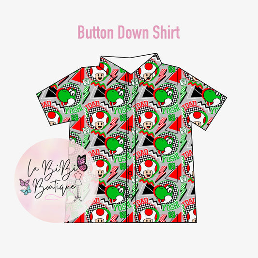 Retro Video Game : 2 Brothers Friends - Button Down