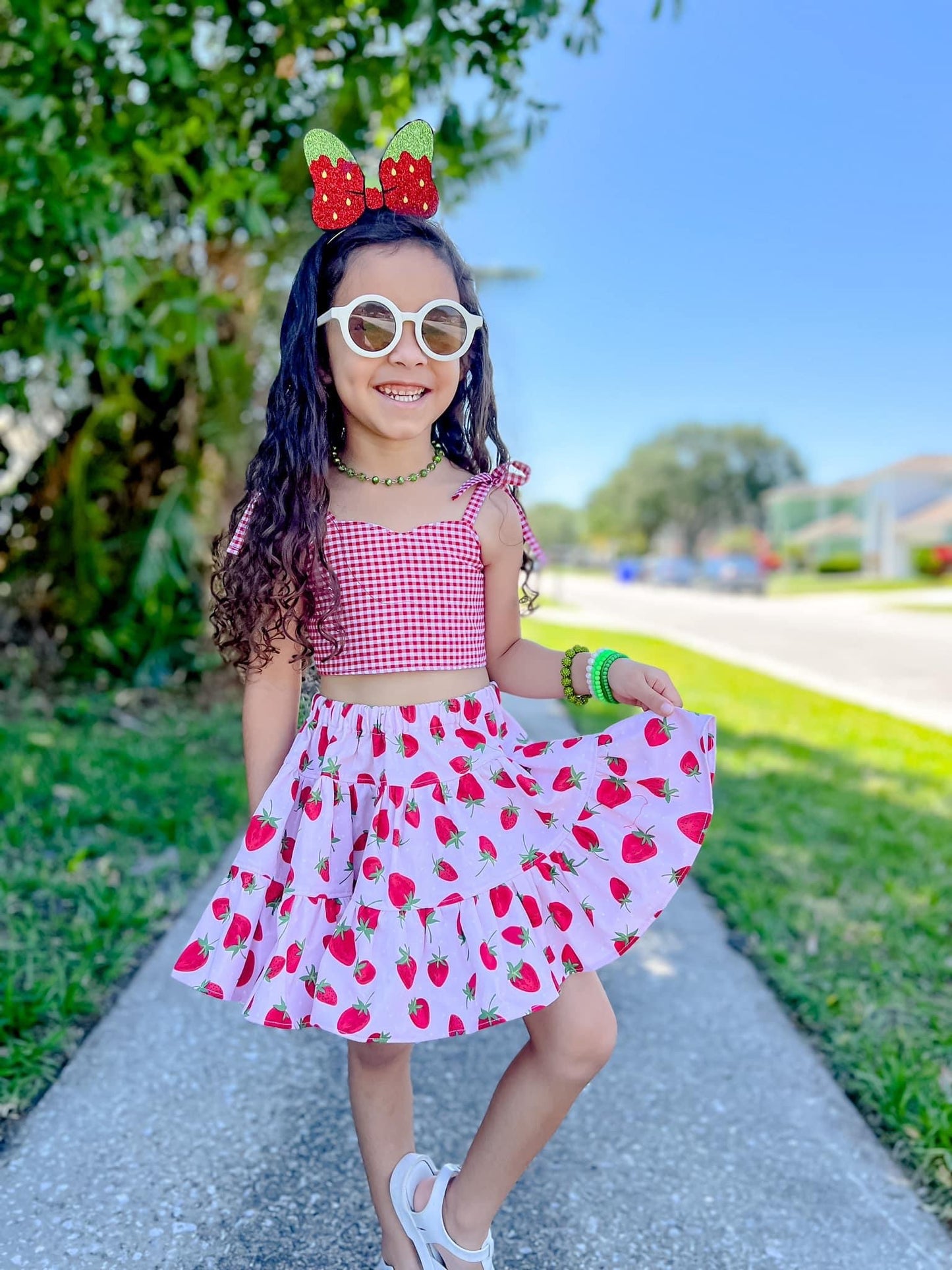 Gingham & Strawberry Crop Set