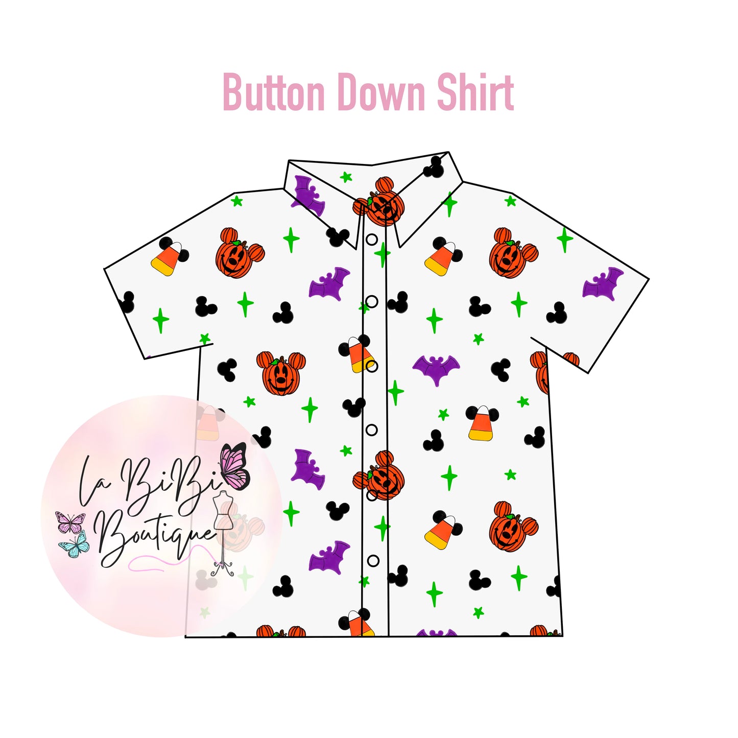 Halloween Pumpkin Mouse Button Down