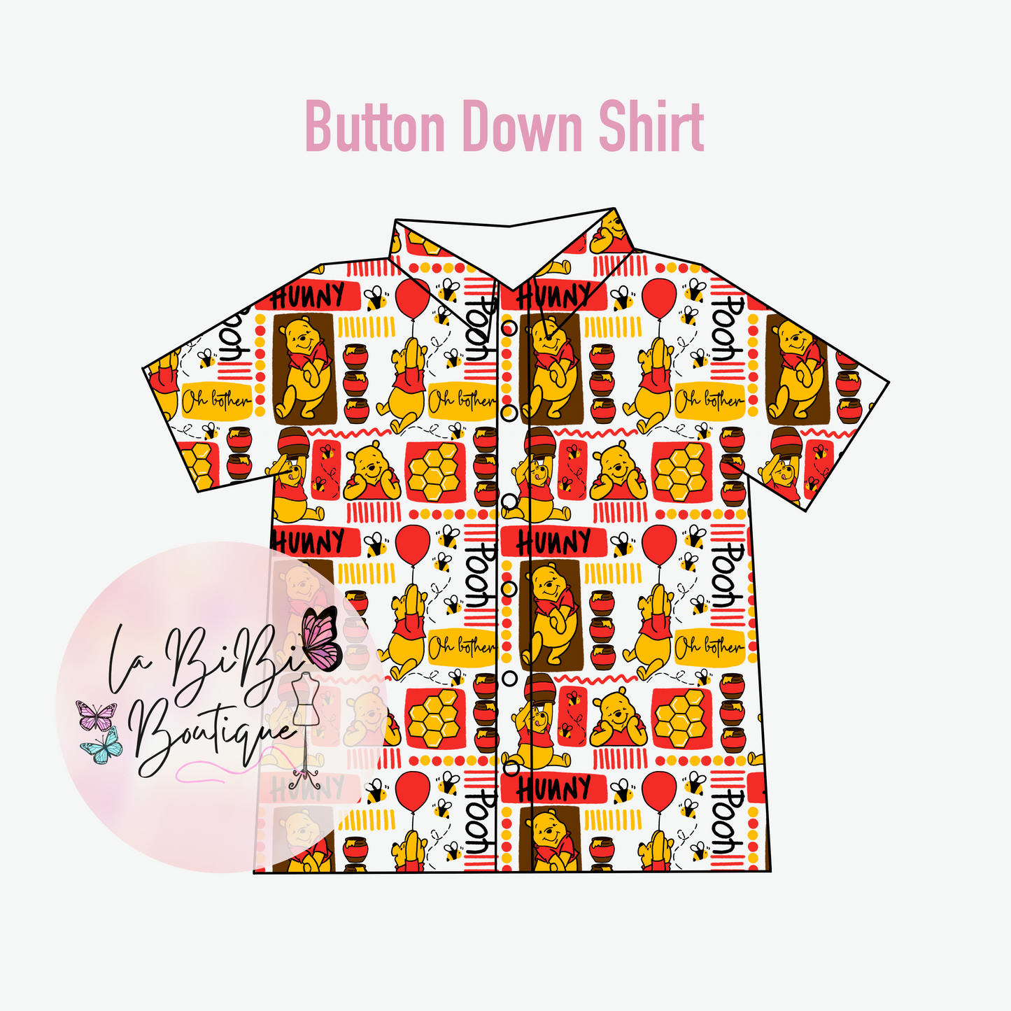 Honey Bear & Friends - Button Down