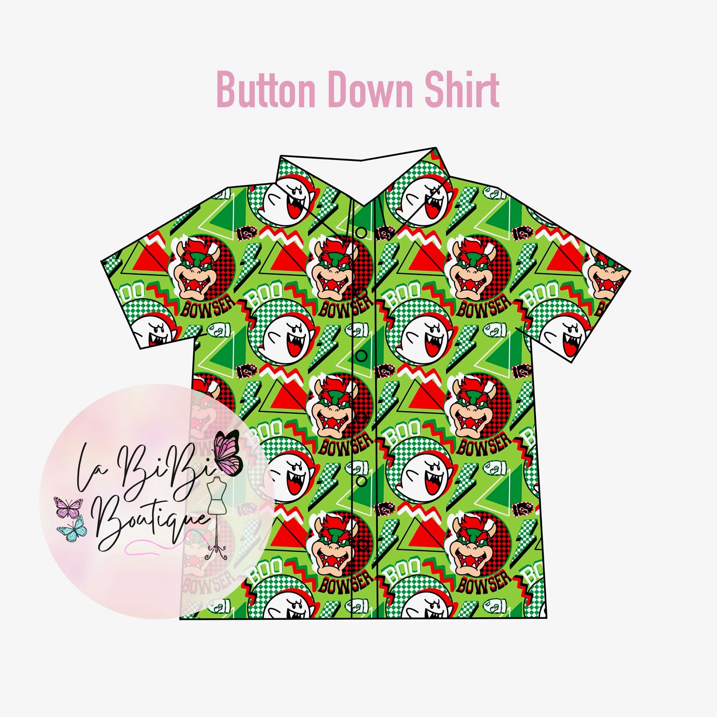 Retro Video Game : Bad Guys - Button Down