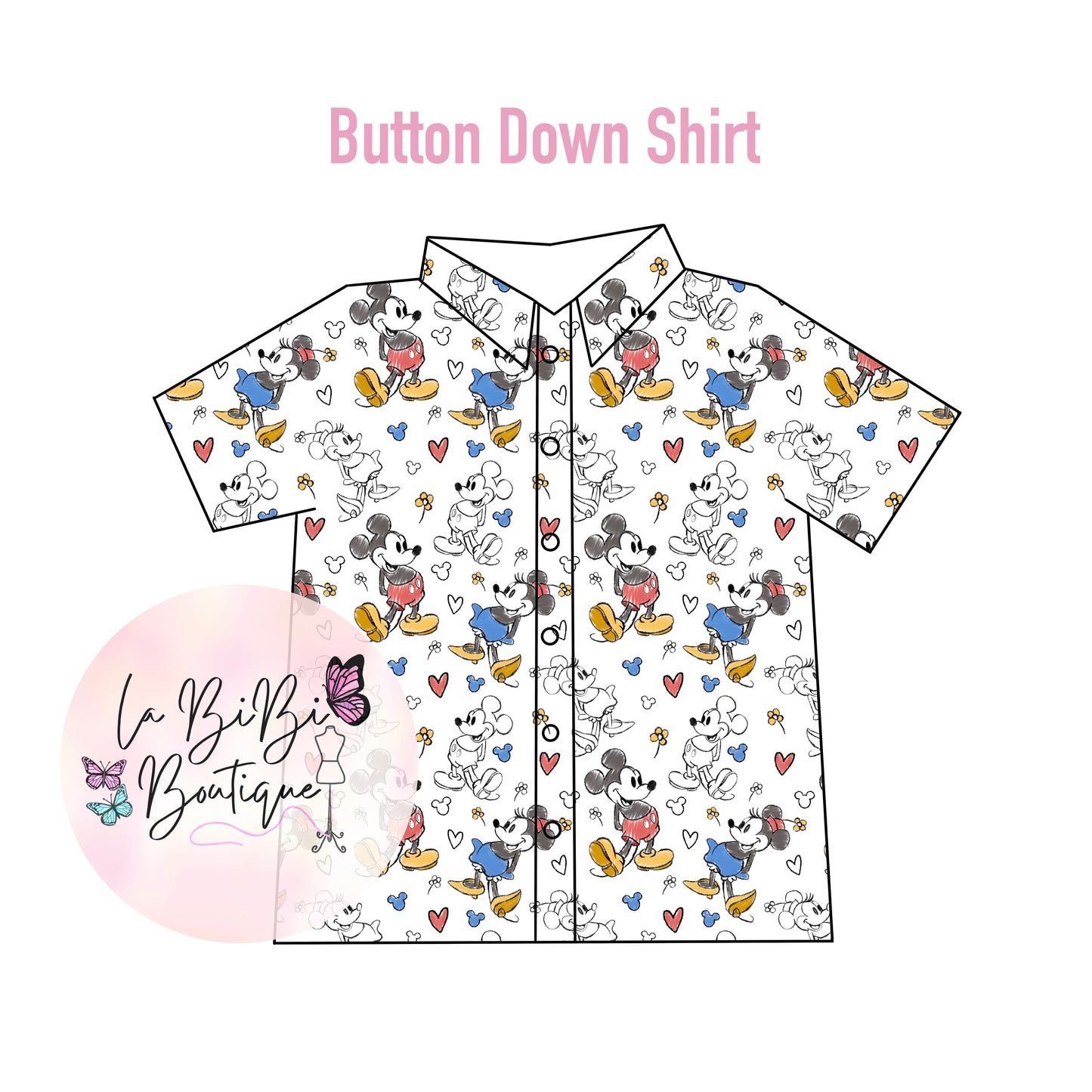 Mouse Couple - Valentine’s Day - Button Down