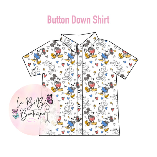 Mouse Couple - Valentine’s Day - Button Down