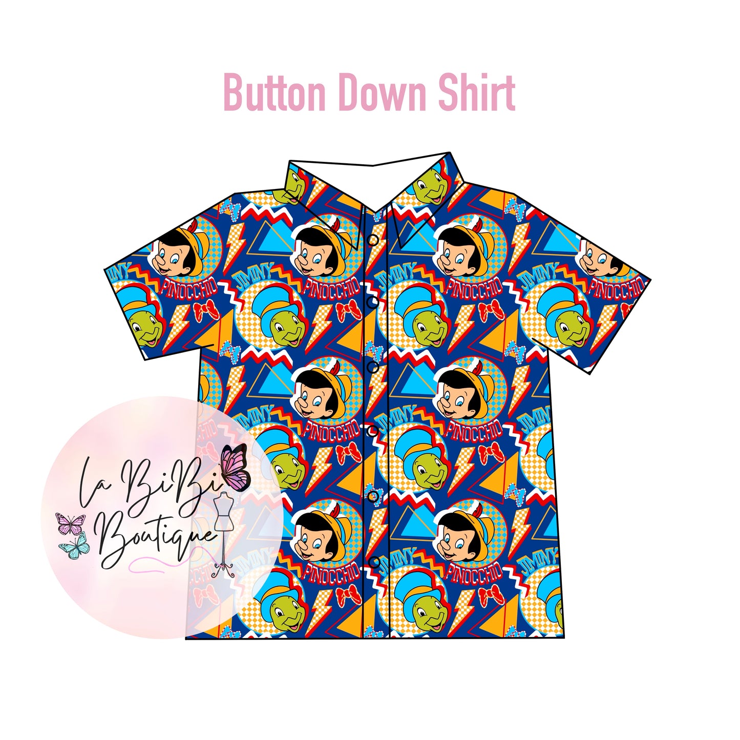 Retro Wooden Boy - Button Down