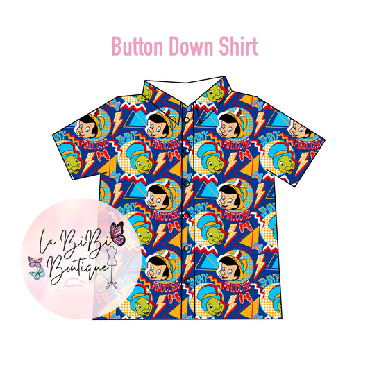 Retro Wooden Boy - Button Down