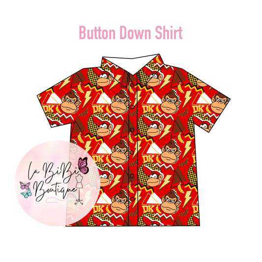 Retro Video Game : Gorilla - Button Down