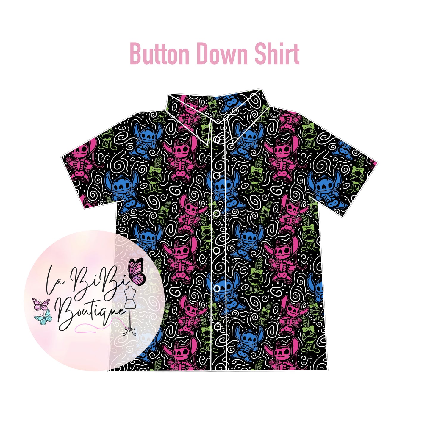 Dia De Los Muertos Alien - Button Down