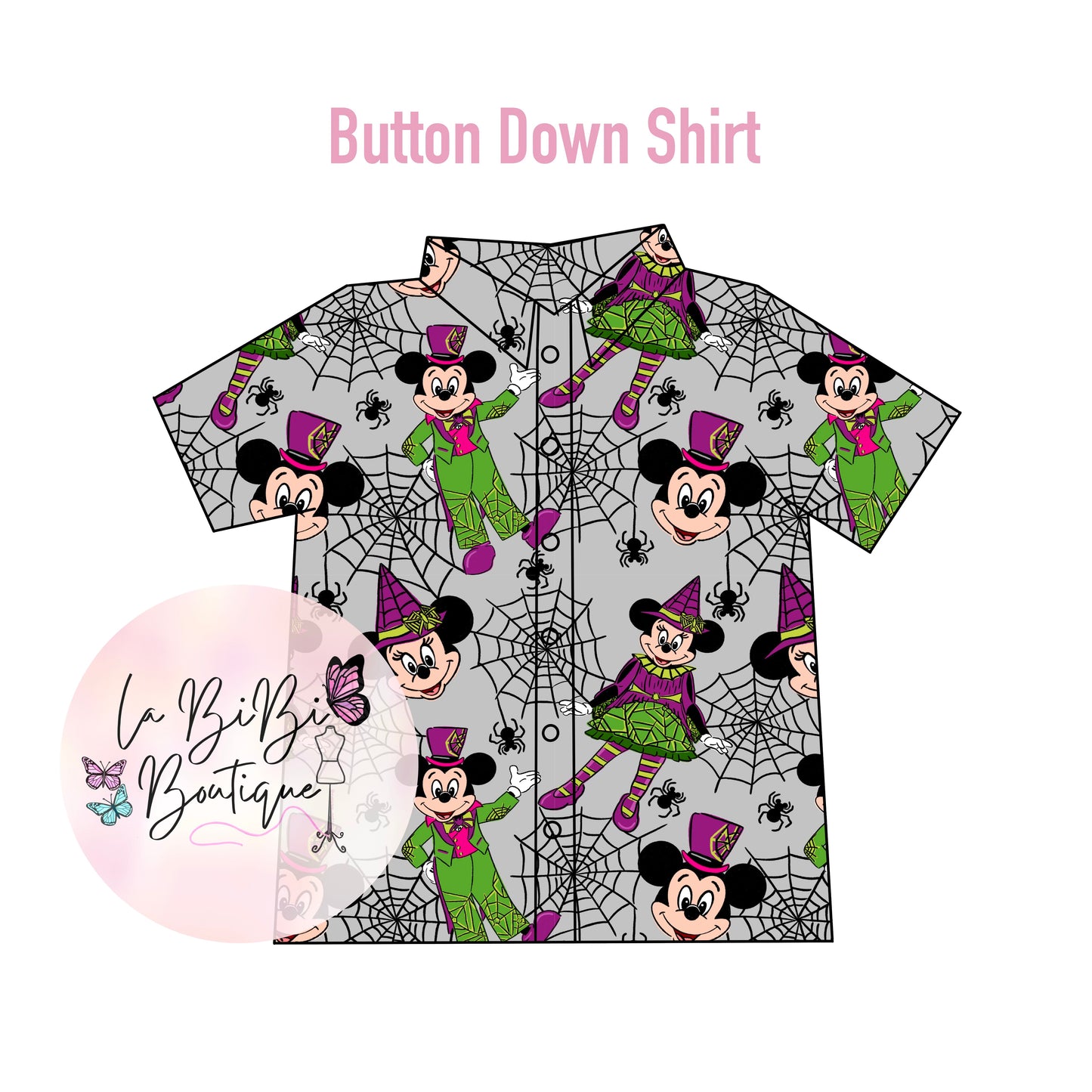 Halloween Mouse Button Down